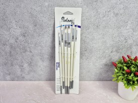 Pack 6 pinceles mgo blanco cerda borde negro BOLONG punta fina